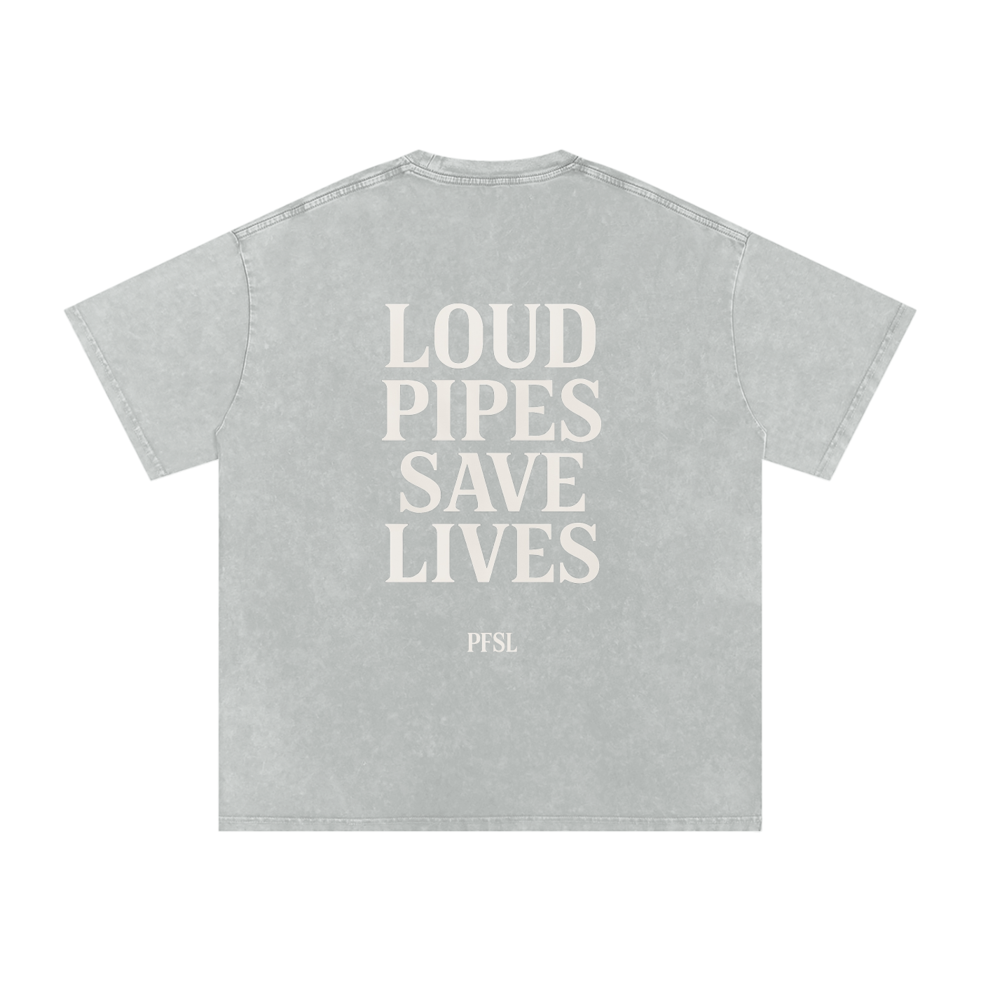 Loud Pipes Save Lives Acid Wash Oversize T-Shirt - 250 GSM