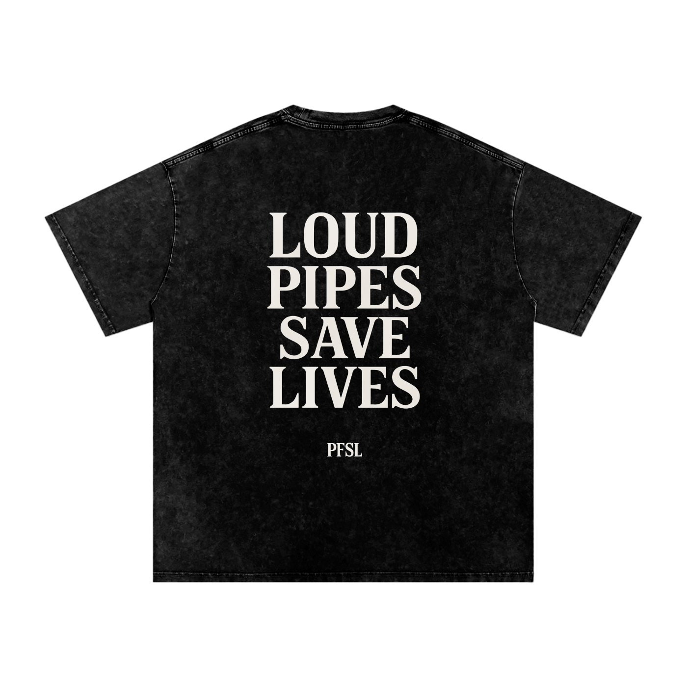 Loud Pipes Save Lives Acid Wash Oversize T-Shirt - 250 GSM