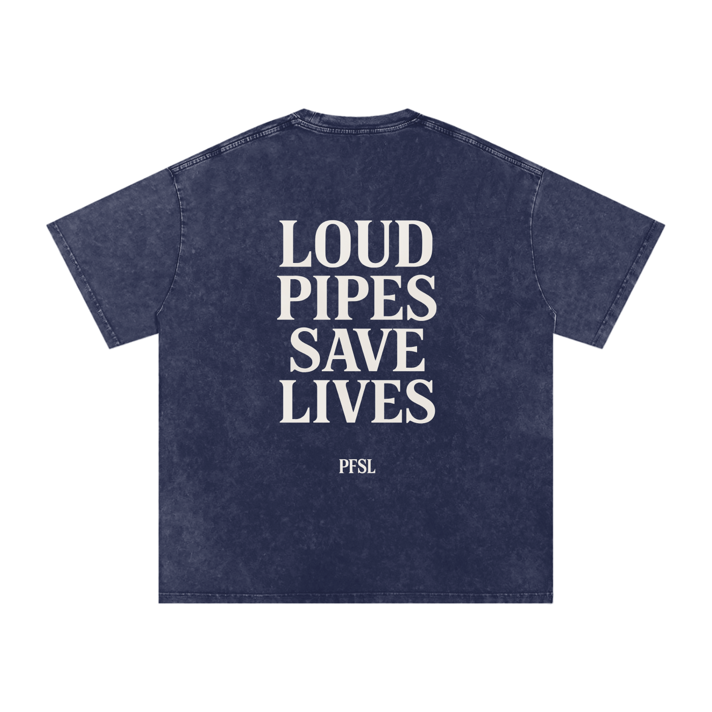 Loud Pipes Save Lives Acid Wash Oversize T-Shirt - 250 GSM