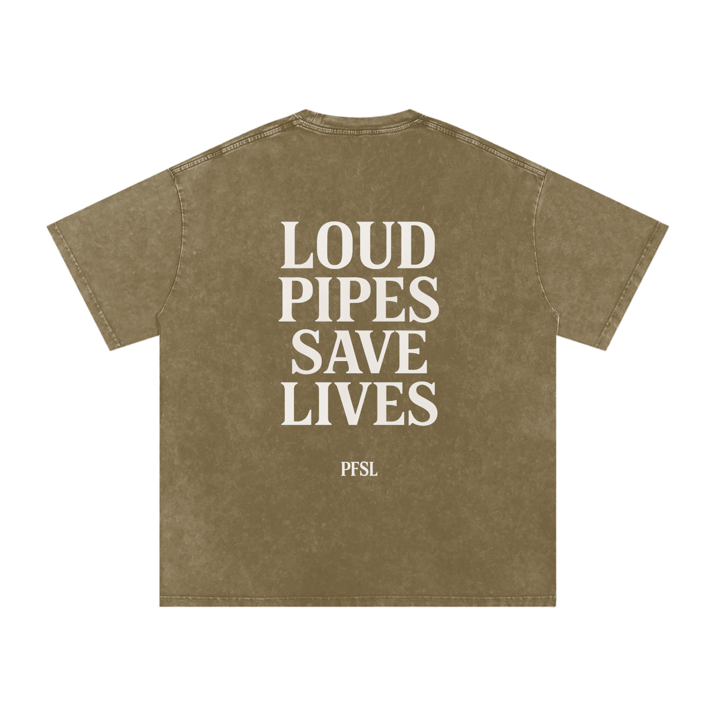 Loud Pipes Save Lives Acid Wash Oversize T-Shirt - 250 GSM
